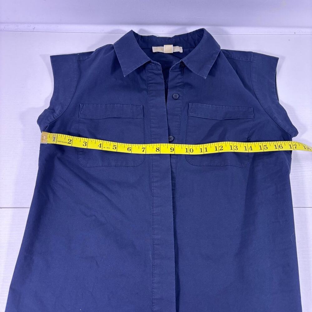 Michael Kors Navy Sleeveless Shirt Dress Size Small 1264 - Picture 5 of 9